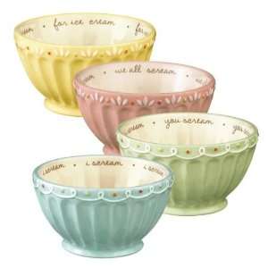   Just Desserts Earthenware Ice Cream Bowls  Set of 4