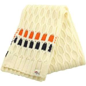  Reebok Denver Broncos Womens Cream Knit Scarf One Size 
