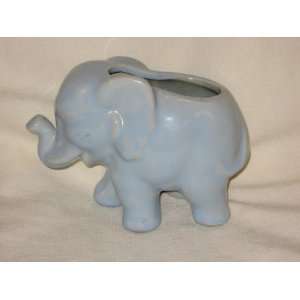  Vintage Blue Elephant Pottery Planter   5 Inch Everything 