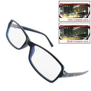   Dark Blue Plastic Frame Multi coated Lens Plano Eyeglasses Eyewear