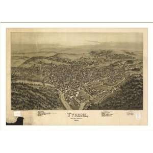 Historic Tyrone, Pennsylvania, c. 1895 (M) Panoramic Map Poster Print 