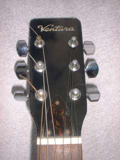 VINTAGE Acoustic Ventura Guitar steel string with case V 10  