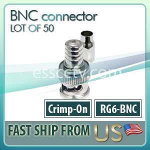 CCTV SECURITY CAMERA BNC Male RG6 Coax Video connector Crimp On Type 