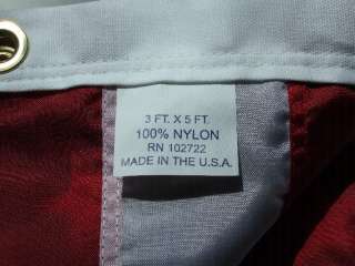 3X5 US AMERICAN FLAG EMBROIDED NYLON MADE FOR OUTDOORS  