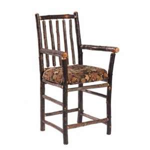   Hickory Counter Chair with Arms and Hickory Seat Furniture & Decor