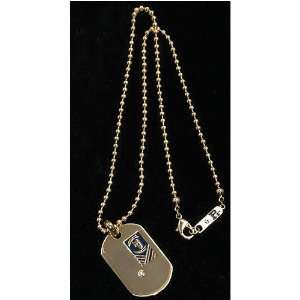 Phat Farm Gold Dog Tag Necklace With Diamonds