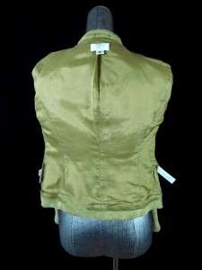 womens tan ANN TAYLOR LOFT leather jacket blazer soft sz XS SMALL 2 