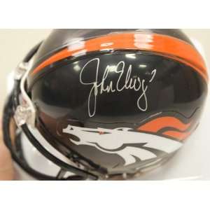  John Elway Autographed Mini Helmet