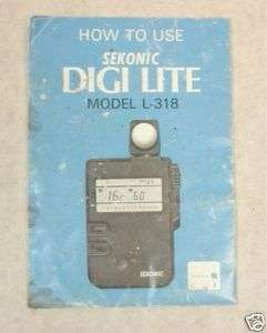Sekonic Digi Lite Model L 318 Instruction Manual   Avg  
