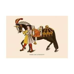  Horse and Attendant 12x18 Giclee on canvas