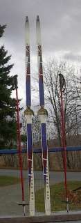 Cross Country 80 Skis 3 pin 210 cm +Poles Waxless  