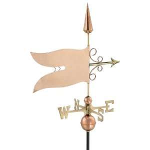  Banner Polished Copper Full Size Weathervane Patio, Lawn 