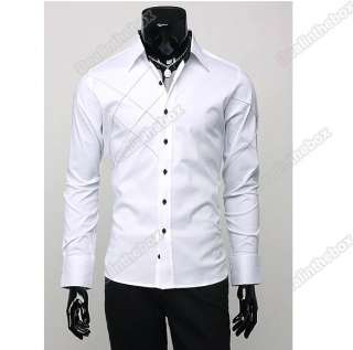   Mens Casual Long Sleeve Shirts Slim fit Stylish Luxury 2 Colors M/L/XL