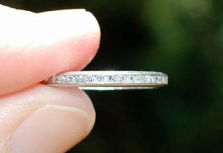 Antique platinum diamond eternity band ring 5 1/4   5 1/2 ~0.66ctw 