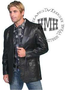   Scully Oakridge Western Cowboy Leather Coat Jacket Blazer Black  