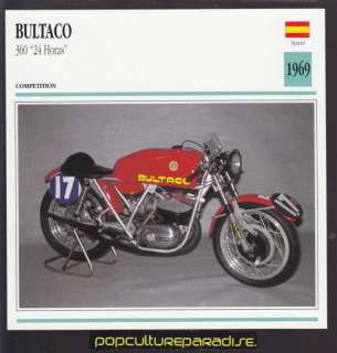 1969 BULTACO 360 24 Horas Hours MOTORCYCLE Picture CARD  