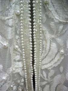Size 4X Beaded Evening Gown Lace Pearls Ivory Wedding Dress Plus Size 