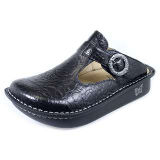 Alegria Classic ALG 531 Orthopedic Womens Clog Shoe, Black Embossed 