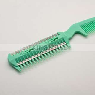 NEW Pet Hair Flea Trimmer Grooming Comb 2 Razor Cutting Cut Green for 