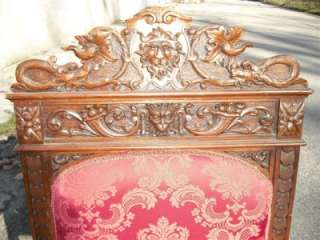 VICTORIAN HEAVY CARVED ITALIAN ARM CHAIR 10IT089  