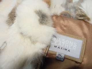 New ~~~~~ WILSONS LEATHER Genuine Rabbit Fur jacket ~~~~~ XL  