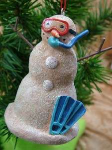 New Snorkel Scuba Sand Snowman Flippers Goggle Ornament  