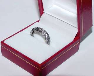 PLATINUM Diamond Wedding Anniversary Band Ring Ornate 6  