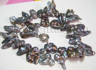 Huge 5pcs Brown Champage Gray Baroque Pearl Necklace  
