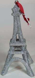 NWT Pier 1 One Eiffel Tower Paris Glittered Ornament  