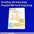 Hong Kong One2Free Prepaid 3G SIM Card 7 days Unlimited Data Mobile 