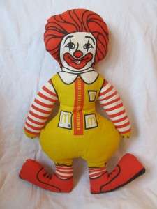Vintage 80s Ronald McDonald McDonalds pillow doll plush  
