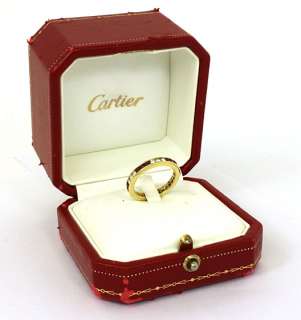 CARTIER SIGNED 18K GOLD, DIAMONDS & RUBIES ETERNITY BAND RING SIZE 6 3 