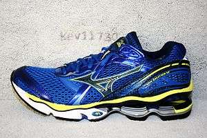 Mizuno Wave Creation 12 Blue Yellow Grey Running Shoes men sz 7.5  13 