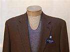 CHAPS 2 Button Mens Lambs Wool Sport Coat 42R Brown Black Plaid Jacket 