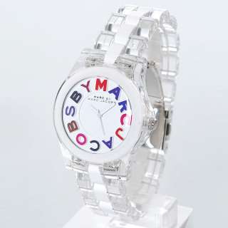   MARC JACOBS WHITE MULTI COLOR ACRYLIC BAND RIVERA WATCH MBM4535  