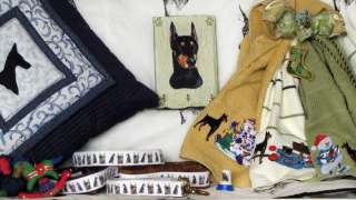   Quilt + Portrait + Collars, Towels + Helps SND Dobermans  