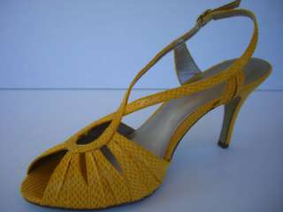 NINE WEST TOKEEPX3 Yellow Shoes Heels Strappy Women  
