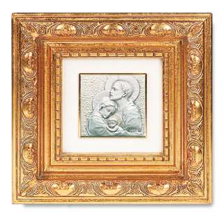 Gold Plated Holy Family Catholic Decor Wall Plaque  