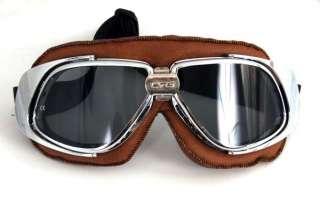 Motorradbrille smoke, Brille braun, Pilotenbrille, Fliegerbrille, Echt 