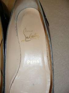 Christian Louboutin Metallic Patent Leather Flats Shoes Sz 8  