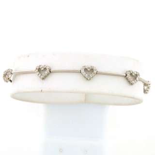 25ctw Round Diamond Heart Link Design Bracelet 18k WG  