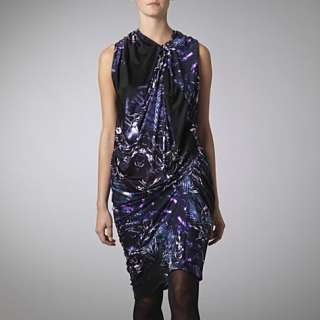 JEAN PIERRE BRAGANZA Digital print silk drape dress