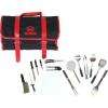 Tailgating Utensil Set with Black and Red Carrying Case 15 Piece