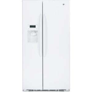 GE 25.9 cu. ft. 35.75 in. Wide Side by Side Refrigerator in White 