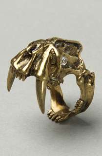 Obey The Saber Skull Ring in Antique Brass  Karmaloop   Global 