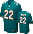   Bush Jersey Home Aqua Game Replica #22 Nike Miami Dolphins Jersey