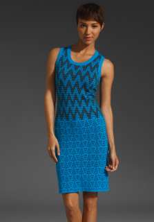 MILLY Naomi Wave Stitch Dress in Azure  