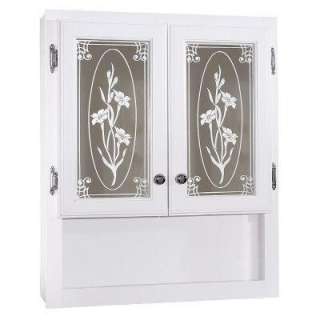 American Classics 24 in. Bath Storage Cabinet with Etched Glass Doors 