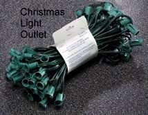 C7 Green 50 Socket String Commercial Grade Xmas Lights  