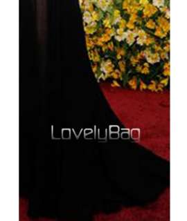 BLACK FORMAL LUXURY PROM GOWN PARTY EVENING DRESS  